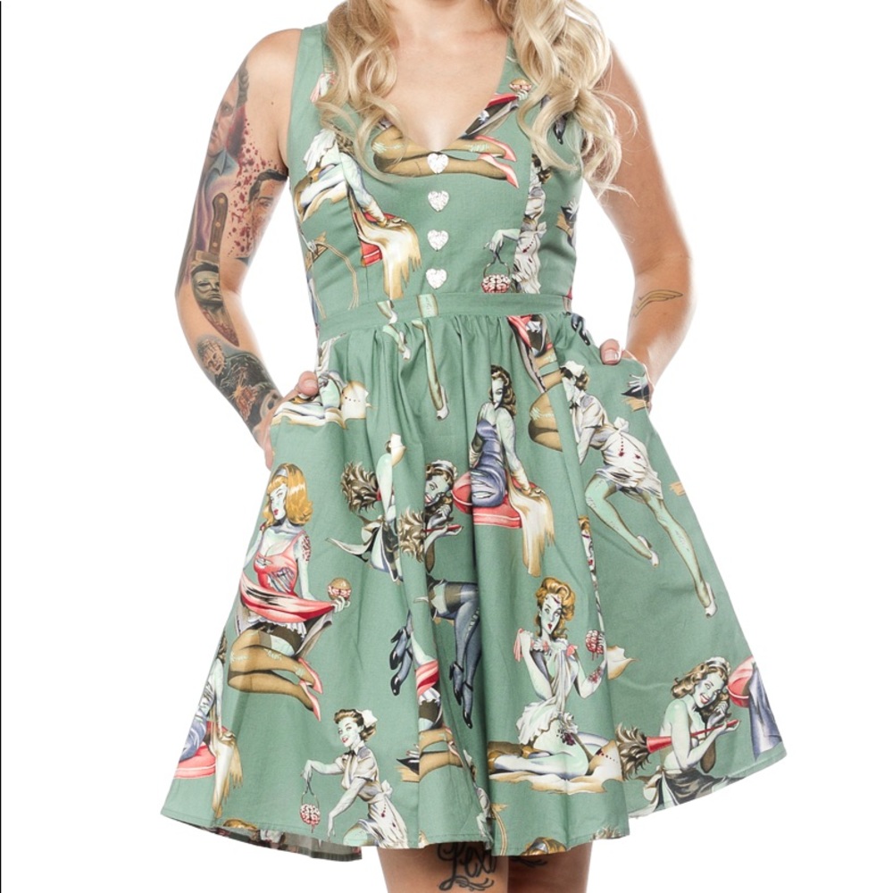 Wax Poetic Green Zombie Dress